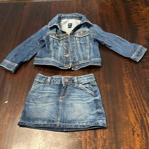 BabyGap. Toddler 3 years old. Denim jacket and denim skirt.